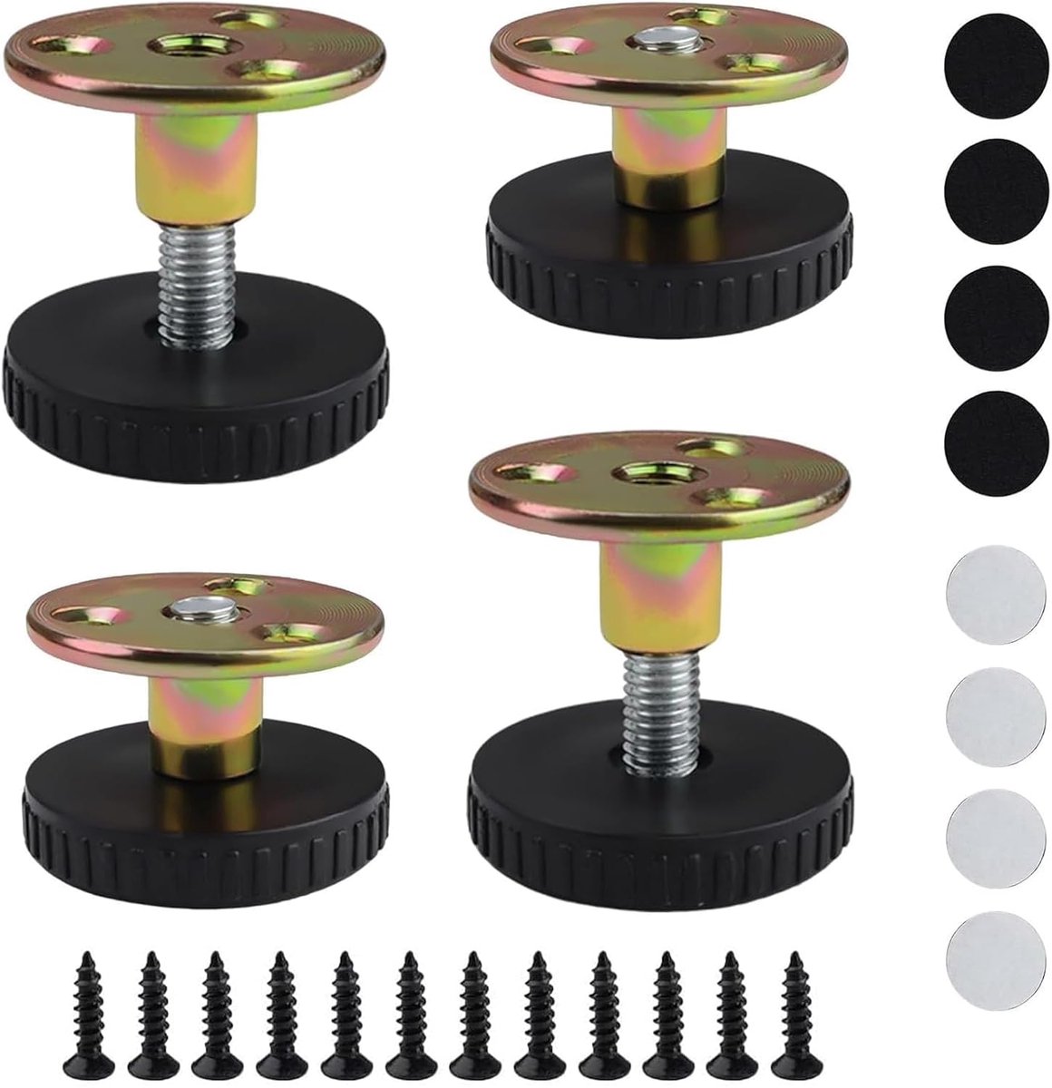 Verstelbare meubelpoten 27-40 mm - Hoogwaardig carbon staal - Antislip pad - Eenvoudig te monteren - ShopVlot