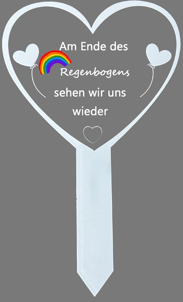Grafdecoratie Hart 16 x 26 cm - Weerbestendig - Emotionele tekst - Dignified gedenkplaats - ShopVlot