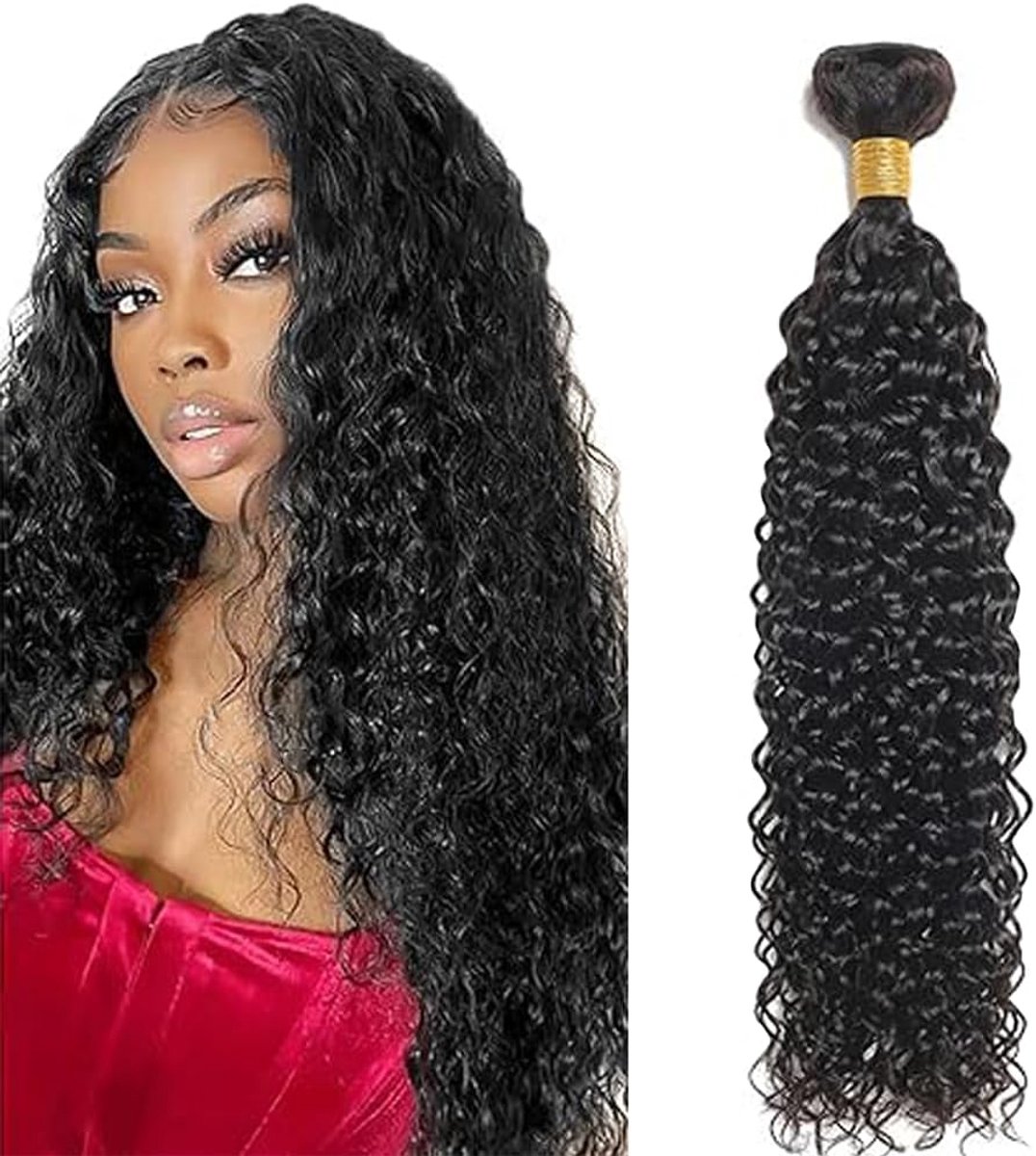 Human Hair Bundles 24 Inch - Natuurlijk Zwart - Remy Haar - Volle en Dikke Textuur - ShopVlot