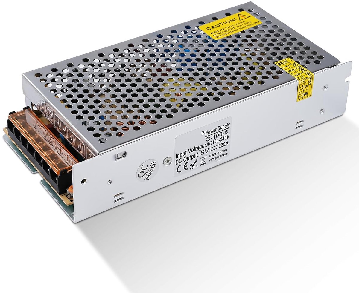 Schakelvoeding 5V 20A - Transformator 100W - Veilig en stabiel - Ideaal voor LED verlichting - ShopVlot
