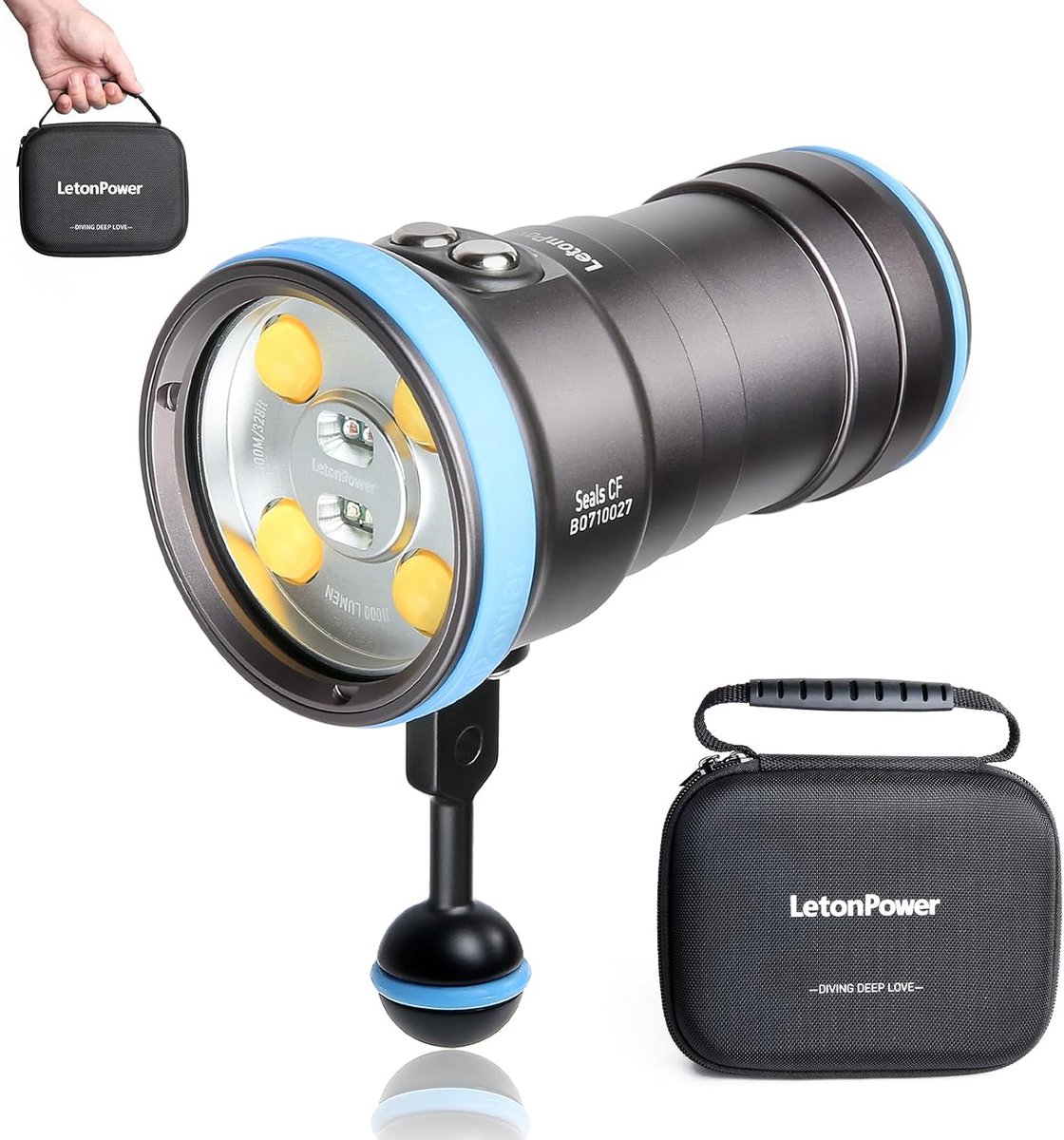 Duiklamp voor Onderwaterfotografie - 120M Onderwater Videolamp - 120 Graden Hoek - Professionele Vullicht voor Duiken - ShopVlot