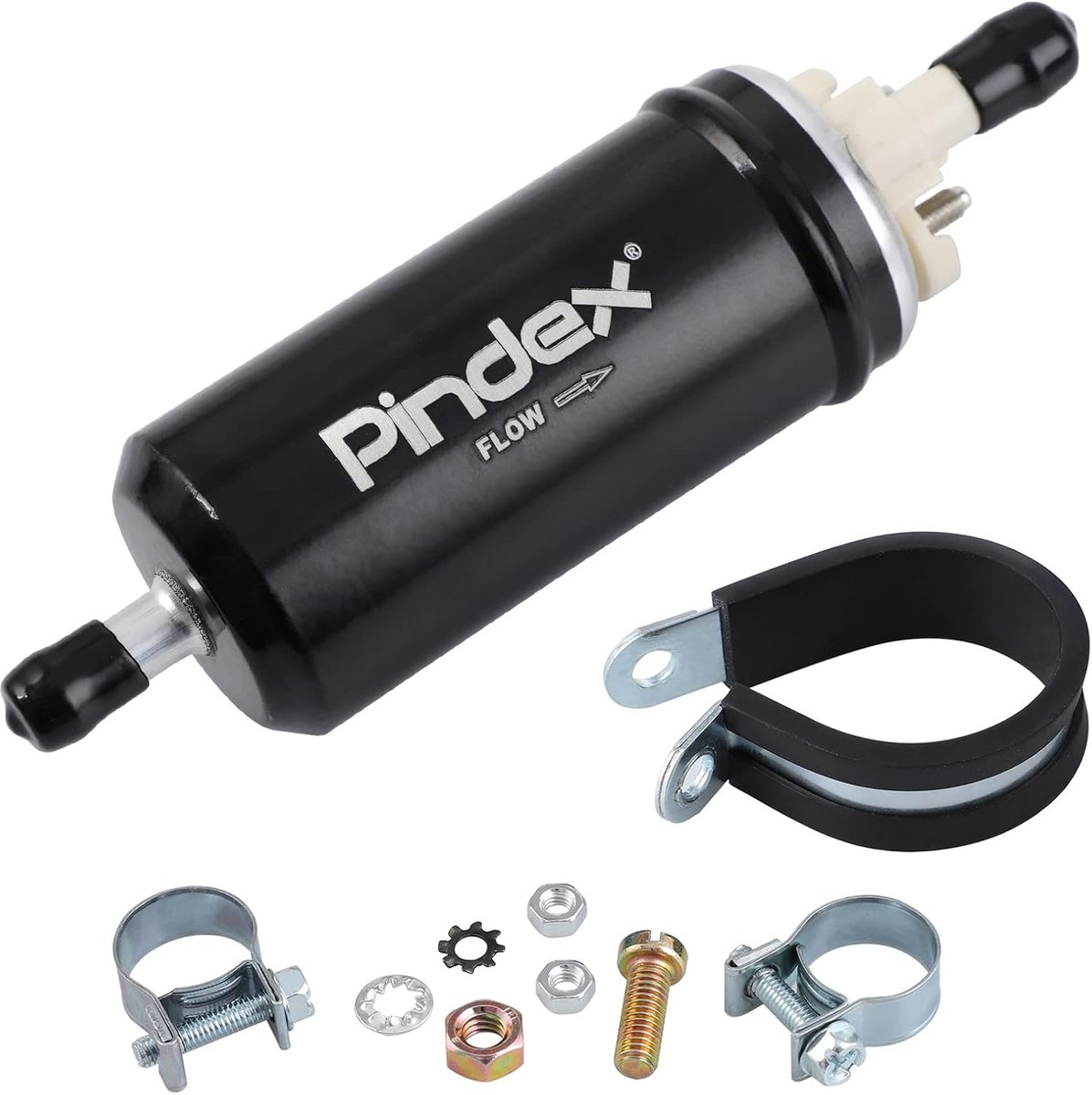 Elektrische brandstofpomp 12V 95L/H - Inline brandstofpomp - 0.27-0.38 bar - Ideaal voor benzinemotoren - ShopVlot