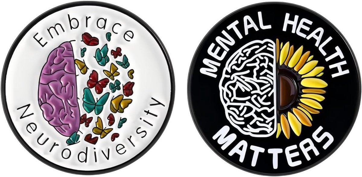 Pin set neurodiversiteit en geestelijke gezondheid - 2 stuks - empowerment - positieve boodschappen - ShopVlot