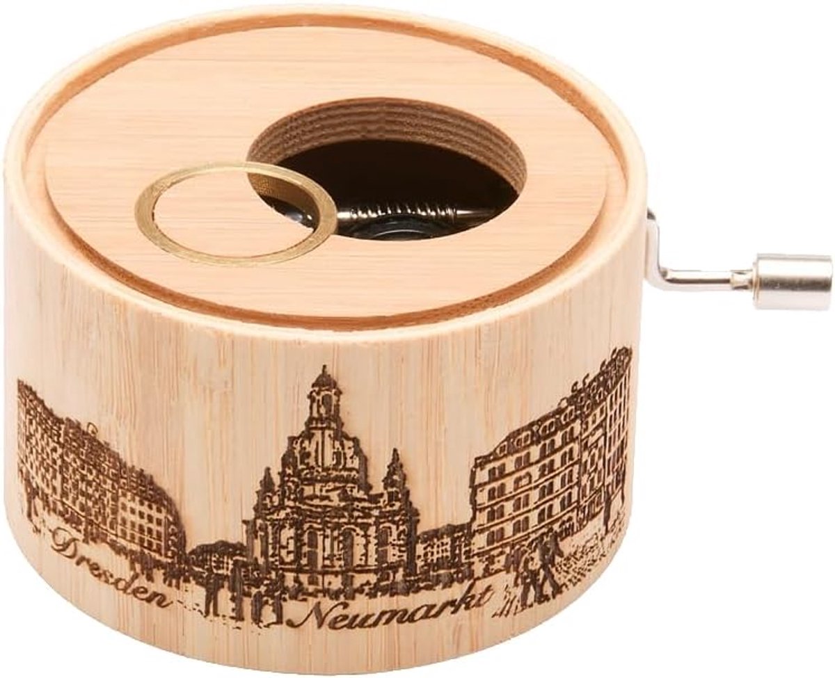 muziekdoos bamboe met kanon in D - deluxe editie - handgemaakt - sfeervolle melodie - ShopVlot