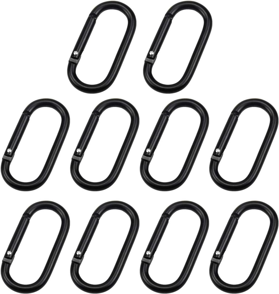 Carabinerhaken 50mm - Aluminiumlegering - Zwart - Ideaal voor camping en reizen - ShopVlot