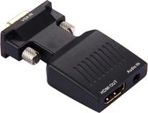 VGA Male naar HDMI Female adapter connector met audio input | Premium kwaliteit |  Zwart/Black
