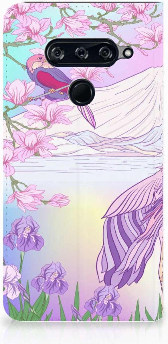 Book Case voor LG V40 Thinq Hoesje maken Bird