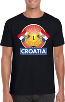 Zwart Kroatie supporter kampioen shirt heren L