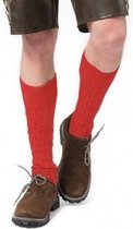 Oktoberfest Oktoberfest Tiroler verkleed kousen rood voor volwassenen - Kniekousen hoge sokken - Bierfeest verkleedaccessoires 39-42