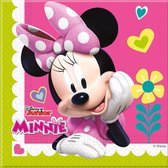 40x Disney Minnie Mouse themafeest servetten 33 x 33 cm papier - Kinderfeestje papieren wegwerp tafeldecoraties
