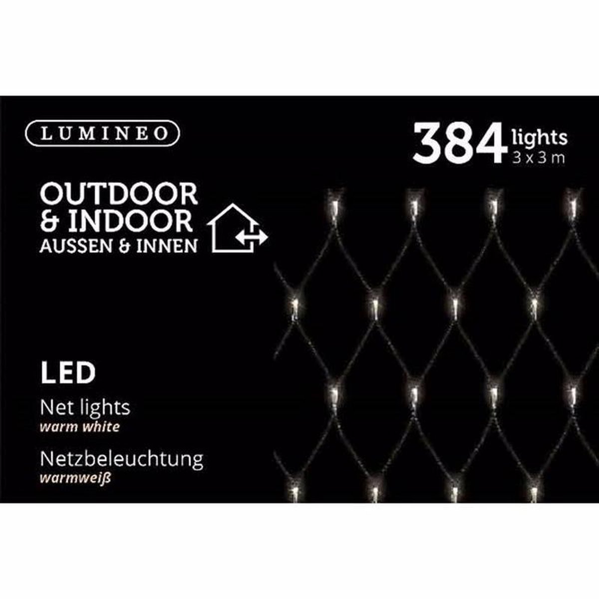 Kerst netverlichting warm wit buiten 300 x 300 cm