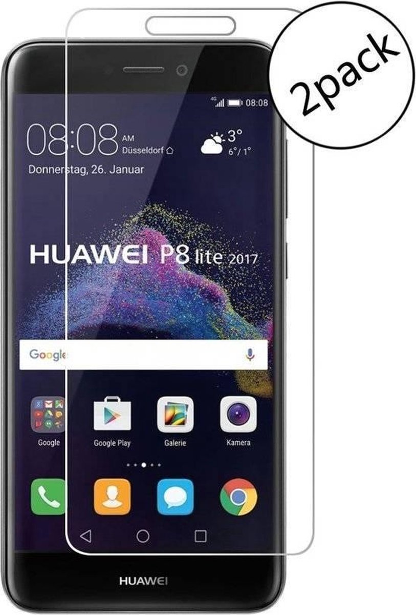 2 Pack Huawei P8 Lite 2017 Screenprotector / Glazen tempered glass (0.3mm)