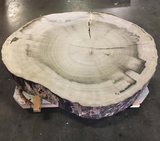 klif Echt niet industrie Zaagfabriek – boomstam salontafel bijzettafel schijf hout – 62-70 x 10,5 cm  | bol.com
