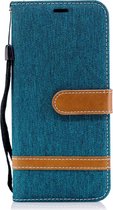 Denim Book Case - Samsung Galaxy A6 (2018) Hoesje - Groen