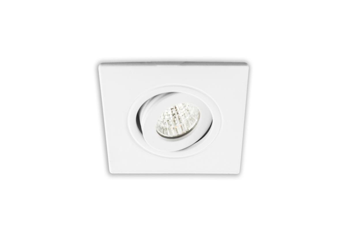 Groenovatie Inbouwspot LED - 3W - Vierkant - Kantelbaar - Dimbaar - 61x61 mm - Warm Wit