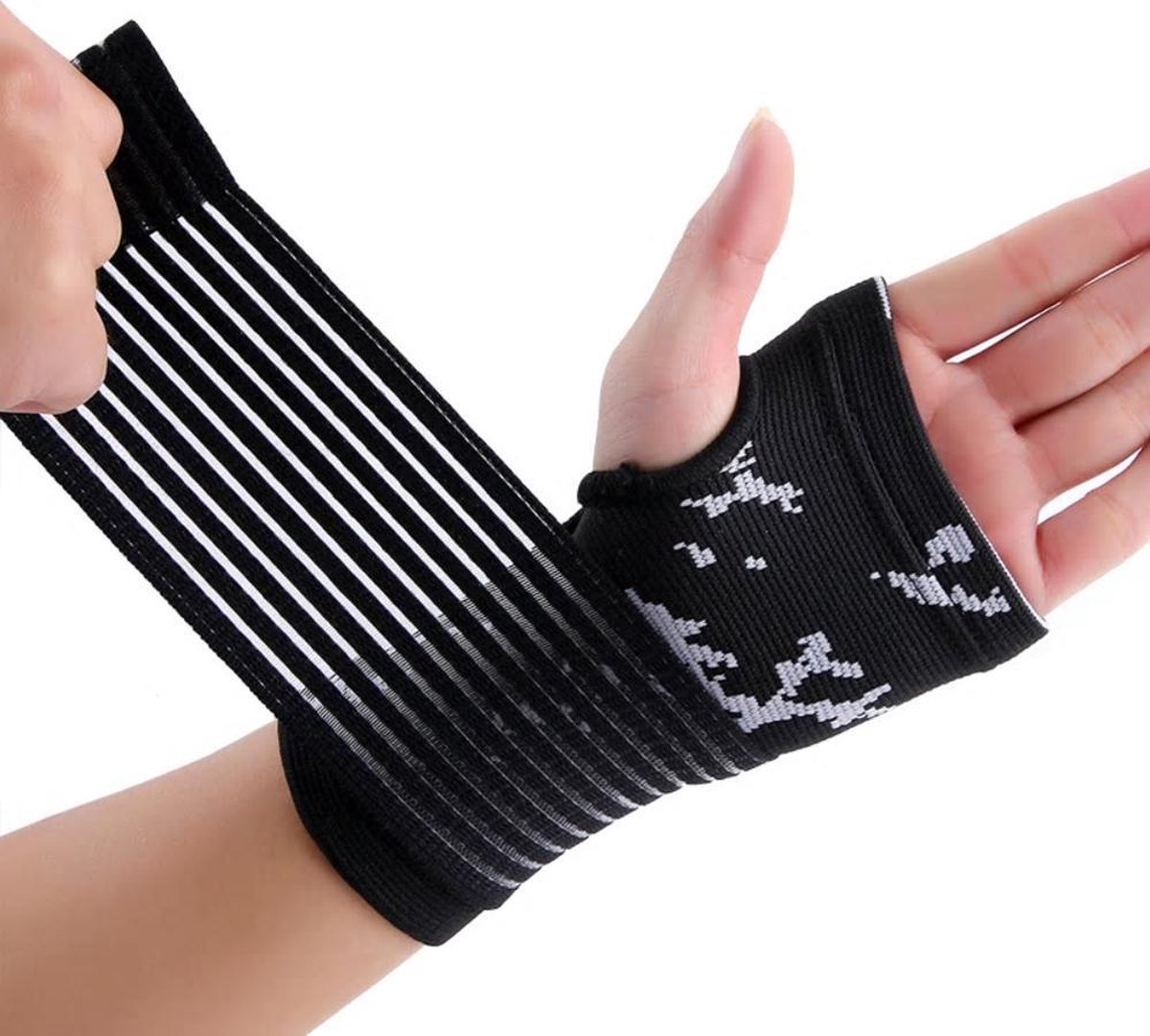 Polsbrace polsbandage Band - Met Straps - Ortho Stretch Compressie - Polssleeve - Max. Pols bescherming en ondersteuning - Lichtgewicht - Zwart