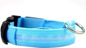 lichtgevende honden halsband - LED - Blauw - maat S.