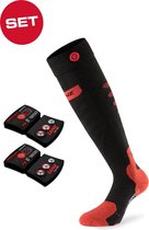 Lenz verwarmde sokken Heat Sock 5.0 Toe Cap - 39-41 - Zwart/Wit/Rood tot 14 uur warm incl. accu