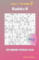 Puzzles for Brain - Sudoku X 200 Medium Puzzles 16x16 vol.22