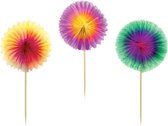 Metaltex Sierparasolletjes 7,5 Cm Papier Geel/paars/groen 6 Stuks
