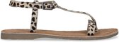 Manfield - Dames - Beige cheetahprint sandalen - Maat 40