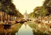 Vieux paysage urbain de La Haye - Turfmarkt & Nieuwe Kerk - Impression photo ancienne sur affiche A1 84x59cm