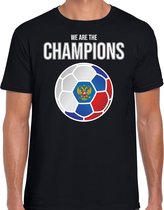 Rusland EK/ WK supporter t-shirt - we are the champions met Russische voetbal - zwart - heren - kleding / shirt S
