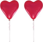 Set van 2x stuks grote rode hartjes ballonnen 170 cm - Valentijnsdag/bruiloft decoratie feestartikelen