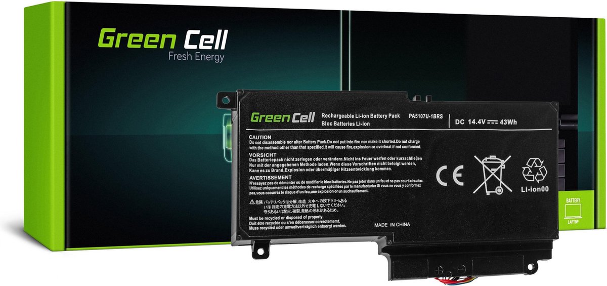 GREEN CELL Batterij voor Toshiba Satellite L50-A L50-A-19N L50-A-1EK L50-A-1F8 L50D-A P50-A S50-A / 14,4V 2838mAh