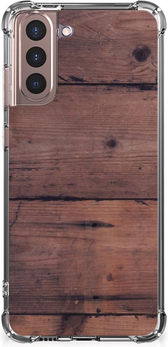Samsung Galaxy S21 Plus Stevig Telefoonhoesje Old Wood