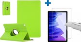 Screenprotector Geschikt voor Samsung Galaxy Tab A7 Hoes - (2020/2022) - 360 graden draaibaar case Groen + screenprotector gehard glas