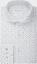 Poplin shirt met vrolijk gekleurde bolletjes-boordmaat: 45