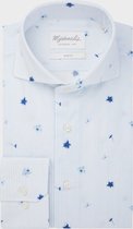 Michaelis poplin shirt met bloemen details-boordmaat: 41 / lightblue