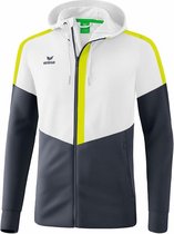 Erima Squad Trainingsjack Met Capuchon Wit-Slate Grijs-Lime Maat M