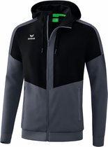 Erima Squad Tracktop Jack Met Capuchon Zwart-Slate Grijs Maat 2XL