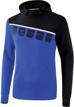 Erima Teamline 5-C Sweatshirt met Capuchon Kind New Royal-Zwart-Wit Maat 164