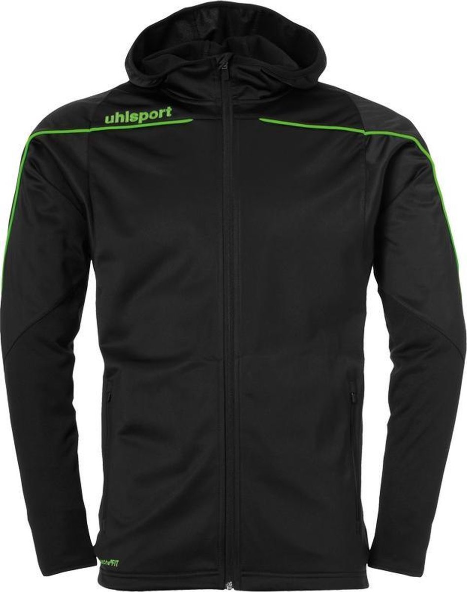 Uhlsport Stream 22 Trainingsjas Met Capuchon Zwart-Fluor Groen Maat S