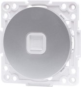 UTP RJ45 Stopcontact - Wandcontactdoos - Igna Jura - Inbouw - Rond - Kunststof - 1-voudig UTP CAT6 - Zilver
