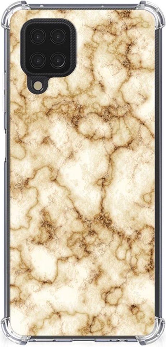 Samsung Galaxy A12 Anti-Shock Hoesje Marmer Goud