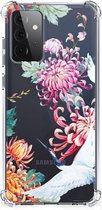 GSM Hoesje Samsung Galaxy A72 4G/5G Telefoonhoesje Valbescherming met transparante rand Bird Flowers