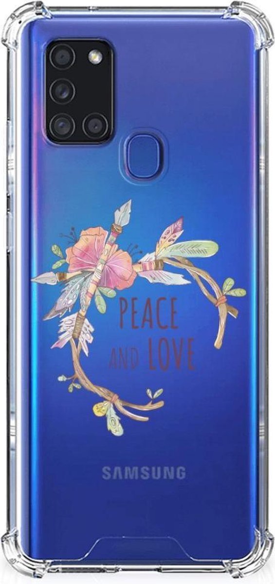 Samsung Galaxy A21s Stevig Bumper Hoesje Boho Text