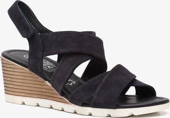 TwoDay suede dames sleehak sandalen - Blauw - Maat 41 | bol.com