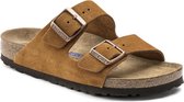 Birkenstock Arizona bruin suède zacht voetbed regular sandalen uni (1009526)