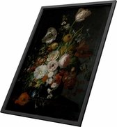 Poster in lijst - stilleven bloemen | wanddecoratie oude meesters - 80x120cm