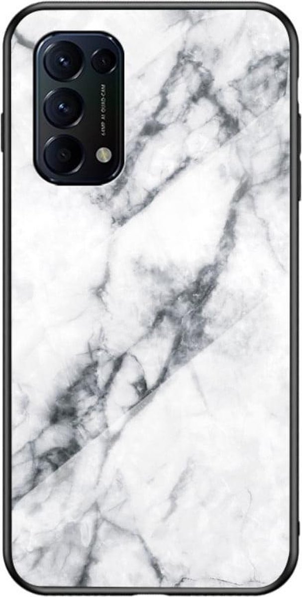 Oppo Find X3 Lite Hoesje Wit Marmer - Cacious (Marble Serie)