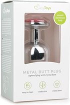 Metalen buttplug met roze steen - Zilver - Sextoys - Anaal Toys - Dildo - Buttpluggen