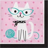 Witbaard Servetten Purr-fect Party 33 Cm Papier Roze 16 Stuks