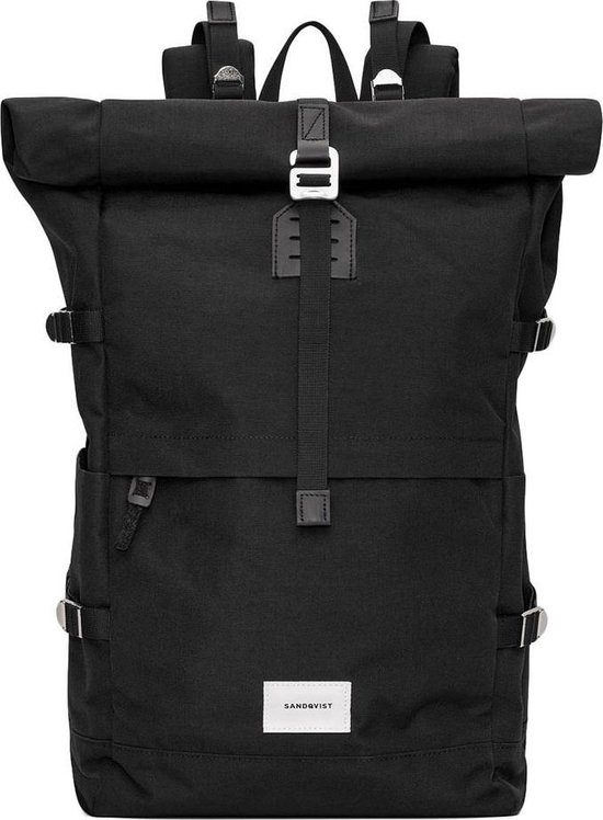 Sandqvist Rugzak Bernt Black Zwarte Rolltop Rugtas - Eco