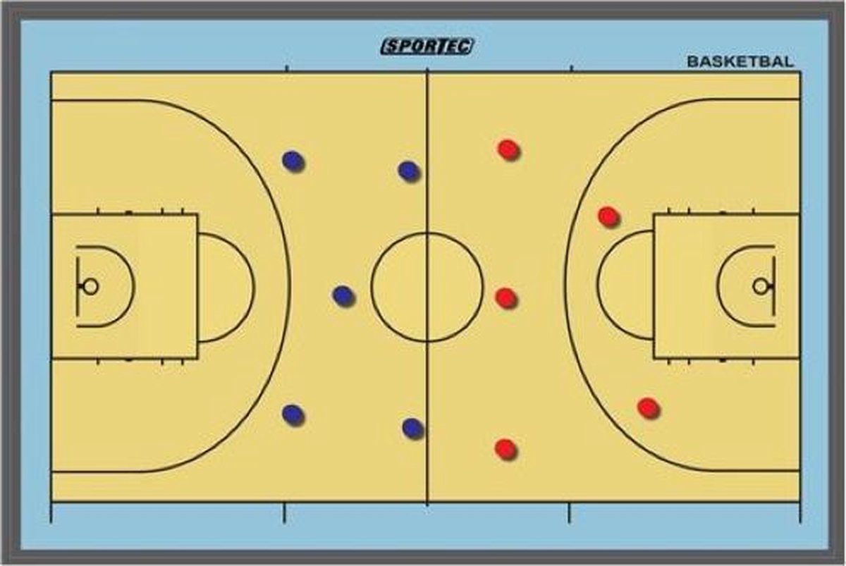 Magnetisch Coachbord Basketbal 90 x 60 cm