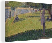 Canvas Schilderij Studie voor zondagmiddag op het eiland van La Grande Jatte - Schilderij van Georges Seurat - 120x80 cm - Wanddecoratie